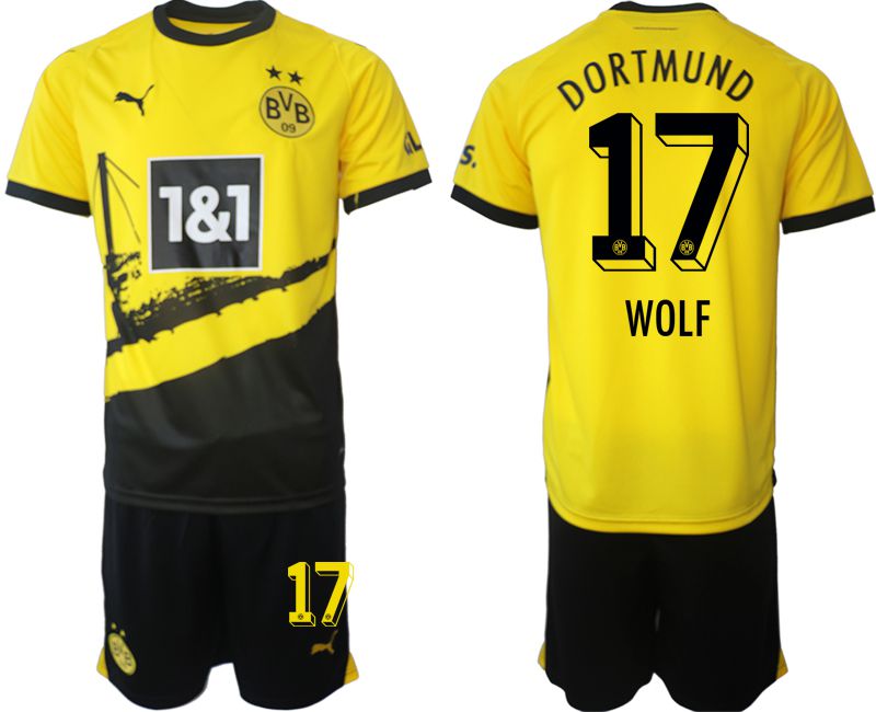 Men 2023-2024 Club Borussia Dortmund home yellow 17 Soccer Jersey